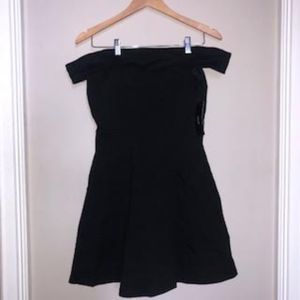 Lulu's Season of Fun Off the Shoulder Black Dress